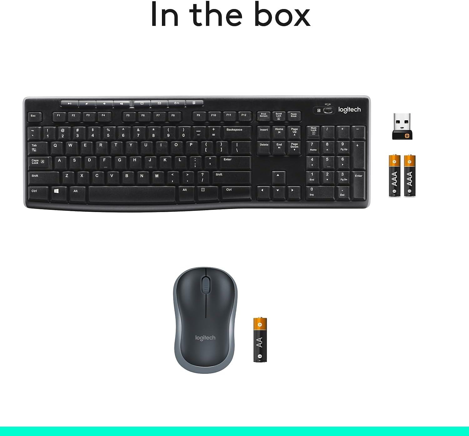 Logitech 920004536 MK270 Wireless Combo Keyboard/Mouse USB Black
