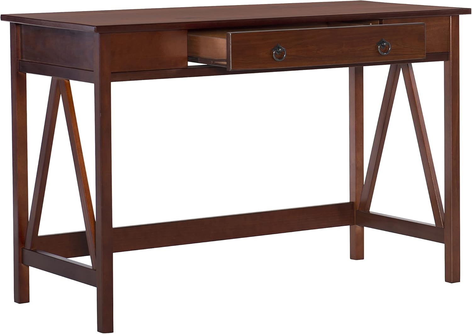 Linon Rockport 46inW Home Office Writing Desk, Antique Tobacco