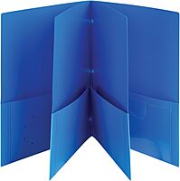 Office Depot® Brand 6-Pocket Poly Portfolios, 8 1/2" x 11", Assorted Colors, Pack Of 2