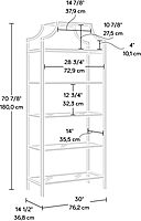 Sauder International Lux 71inH 5-Shelf Bookcase, Satin Gold