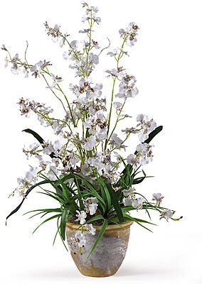Nearly Natural 1005-WH Dancing Lady Silk Orchid Arrangement White 29" x 10.25" x 10.25"