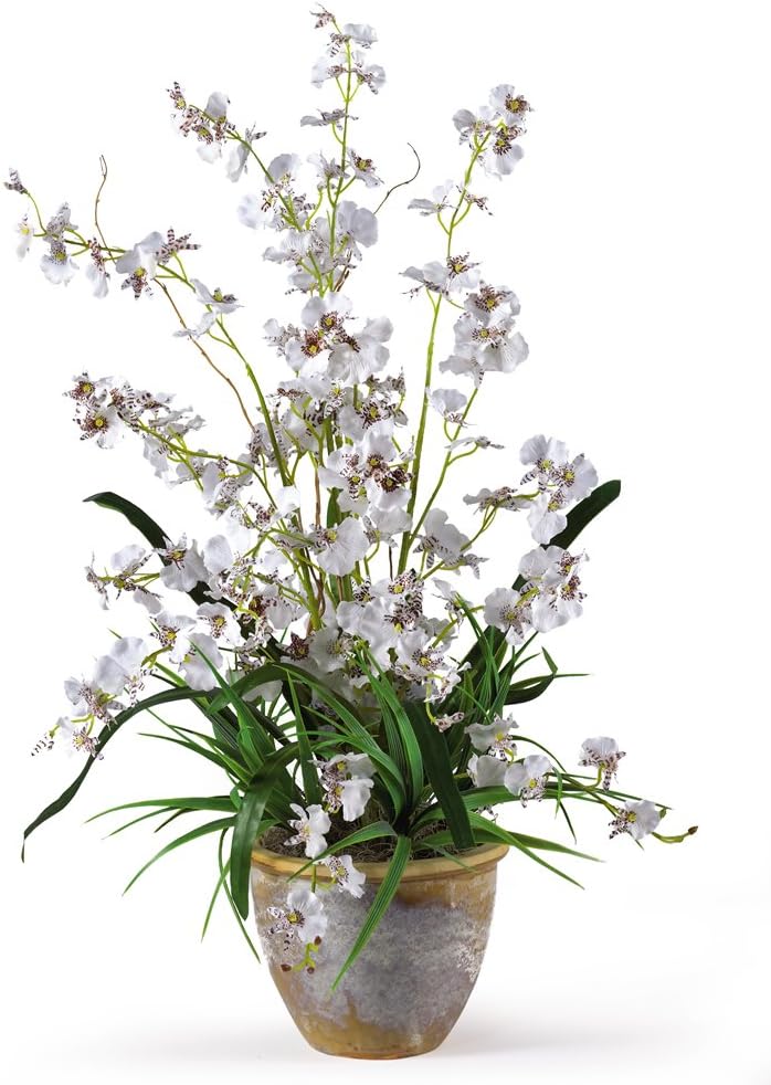 Nearly Natural 1005-WH Dancing Lady Silk Orchid Arrangement White 29" x 10.25" x 10.25"