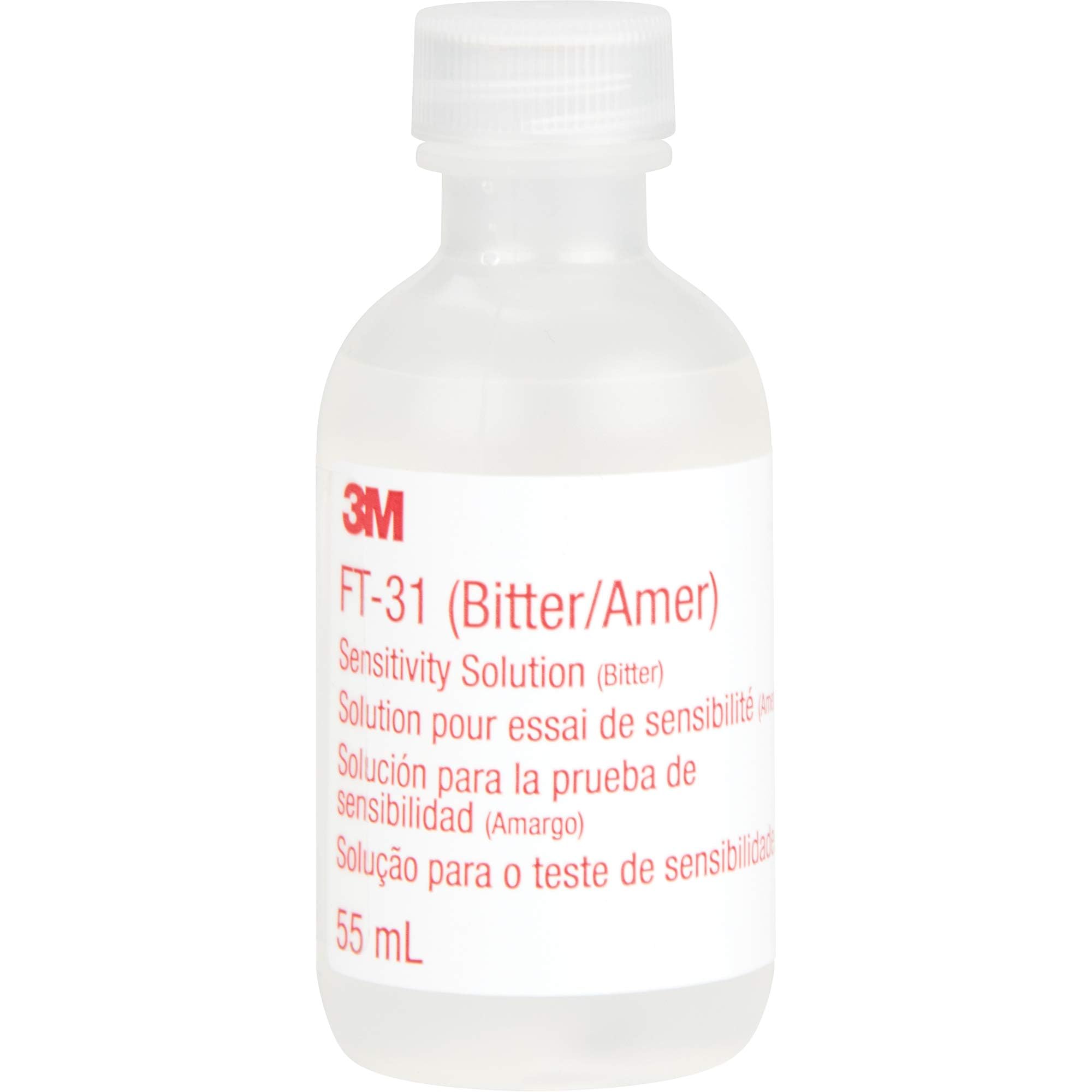 3M FT-31 Replacement Sensitivity Solution for Respirator Qualitative Fit Test Kit, Bitter – 55 mL Bottle