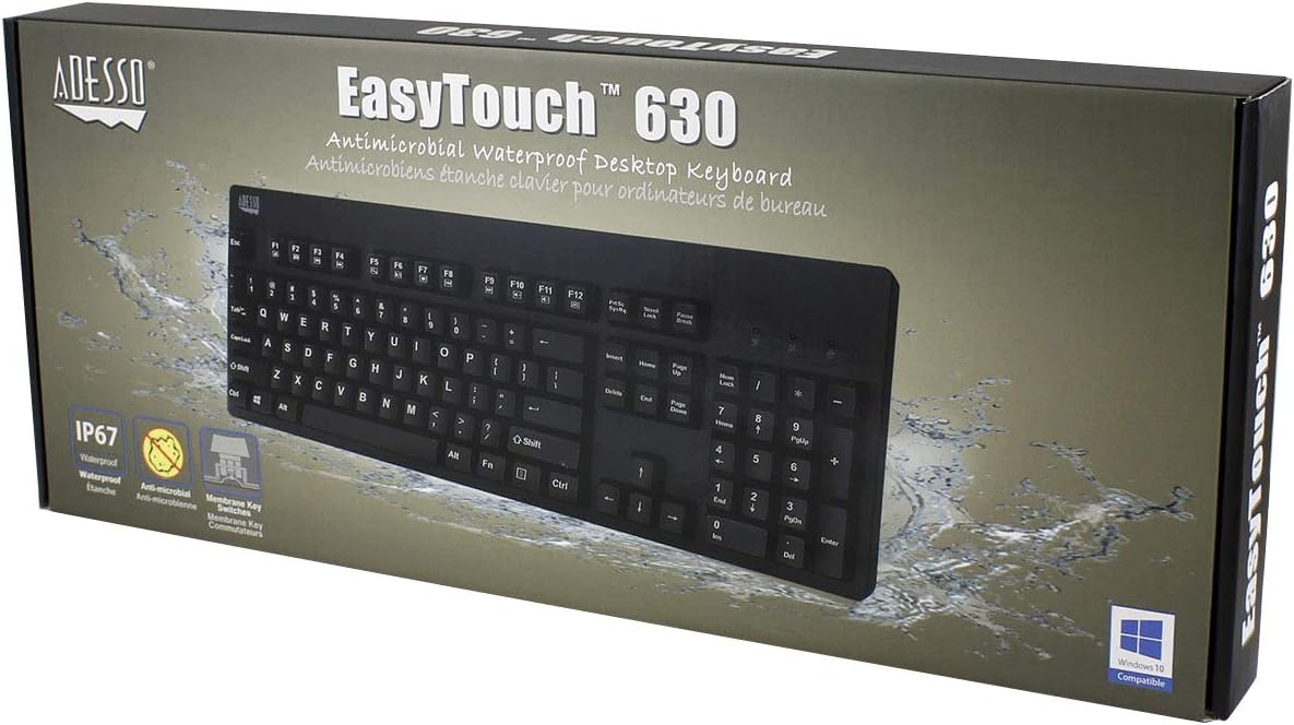 Easy Touch 630Ub, Wired Waterproof Keyboard (AKB-630UB), Black