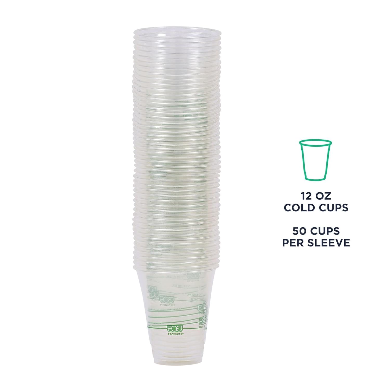 ECO-PRODUCTS GreenStripe Clear Compostable PLA Cold Cups