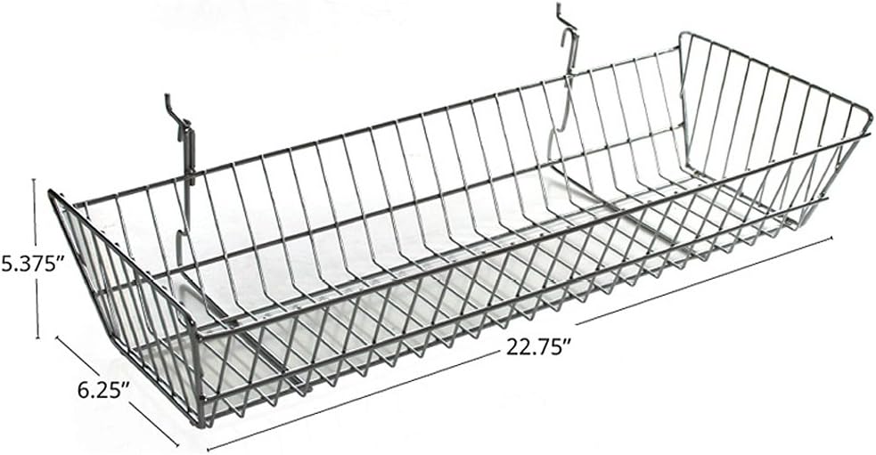 AZAR DISPLAYS Chrome Wire Sloped Baskets
