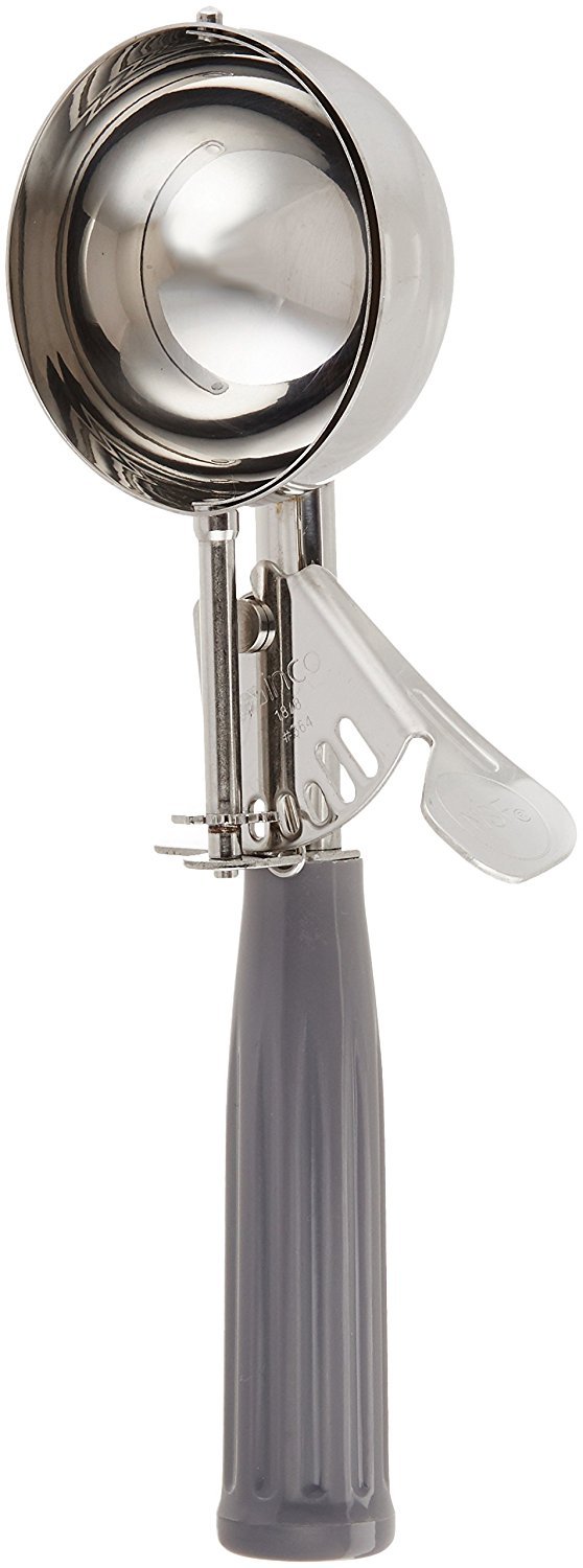 Winco ICD Stainless Steel Ice Cream Disher with Spring Release, Size 8, 4 oz Capacity, Gray