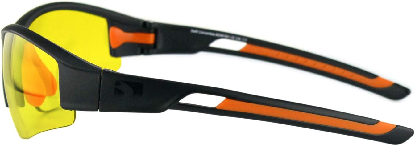 Bobster ® Swift, Matte Black and Orange Frame, Smoked, Yellow, & Clear Lens