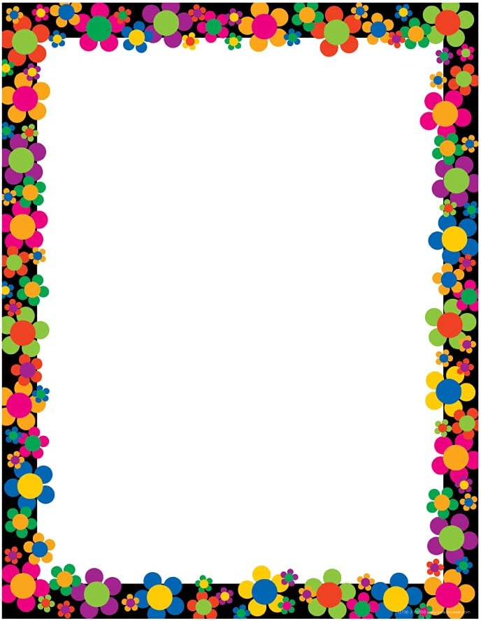 BARKER CREEK Designer Computer Paper, Neon Flower Power, 8.5” x 11”, Decorative Printer Paper, Stationery, 50 Sheets per Pkg