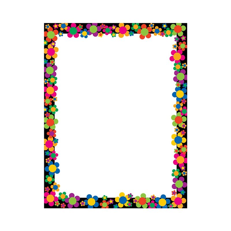 BARKER CREEK Designer Computer Paper, Neon Flower Power, 8.5” x 11”, Decorative Printer Paper, Stationery, 50 Sheets per Pkg, Home, School and Office Supplies (730)