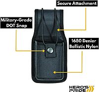 Hero's Pride Molded Ballistic Deluxe Radio Holder - Secure, Convenient Nylon Radio Holster for Duty Belt, Universal Police Radio Pouch, 180-Degree Swivel, Fits 2 1/2 inch W x 1 1/4 inch D
