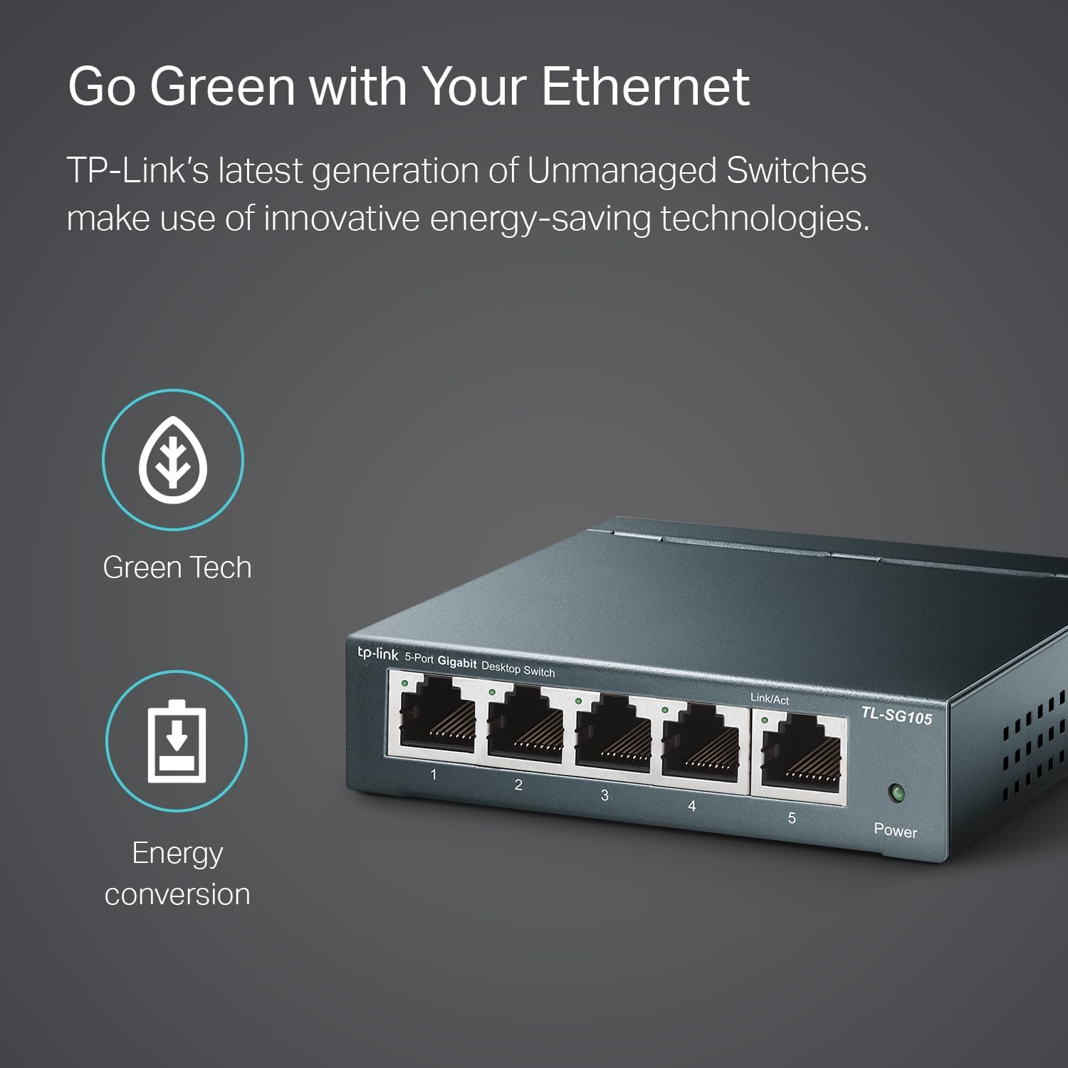 TP-LINK Gigabit Unmanaged Ethernet Switch | Fanless Metal Shielded Ports