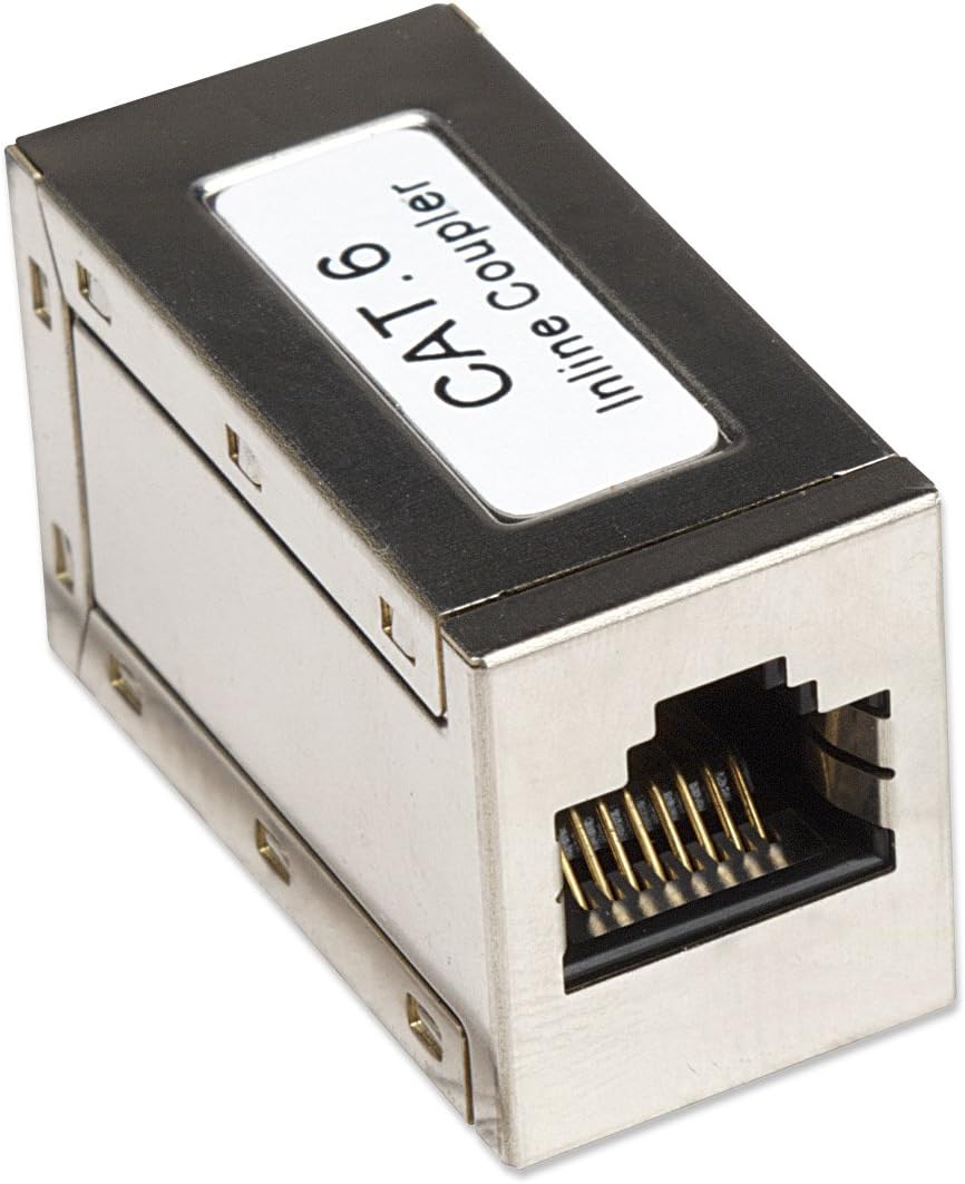 Intellinet - Cat6 Inline Modular Coupler - with Gold Palted Contacts - for Extending The Length of Shielded Cat6 Cables