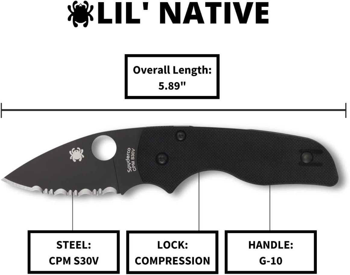 SPYDERCO Lil' Native Folding Knife - CPM S30V, Compression Lock