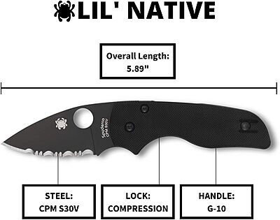 SPYDERCO Lil' Native Folding Knife - CPM S30V, Compression Lock