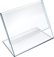 Azar Displays Acrylic L-Shaped Sign Holders, Clear - Pack of 10