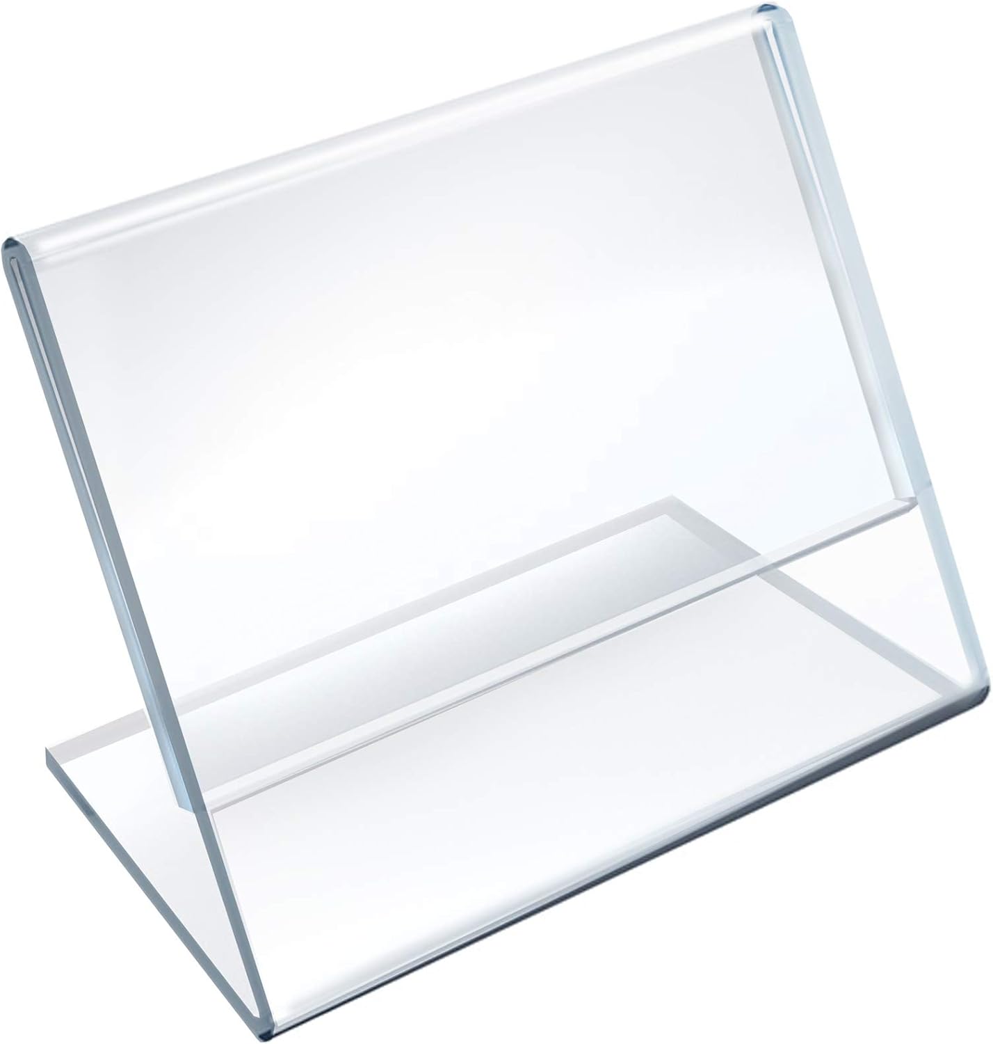 Azar Displays Acrylic L-Shaped Sign Holders, Clear - Pack of 10