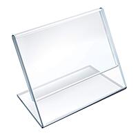 Azar Displays Acrylic L-Shaped Sign Holders, Clear - Pack of 10