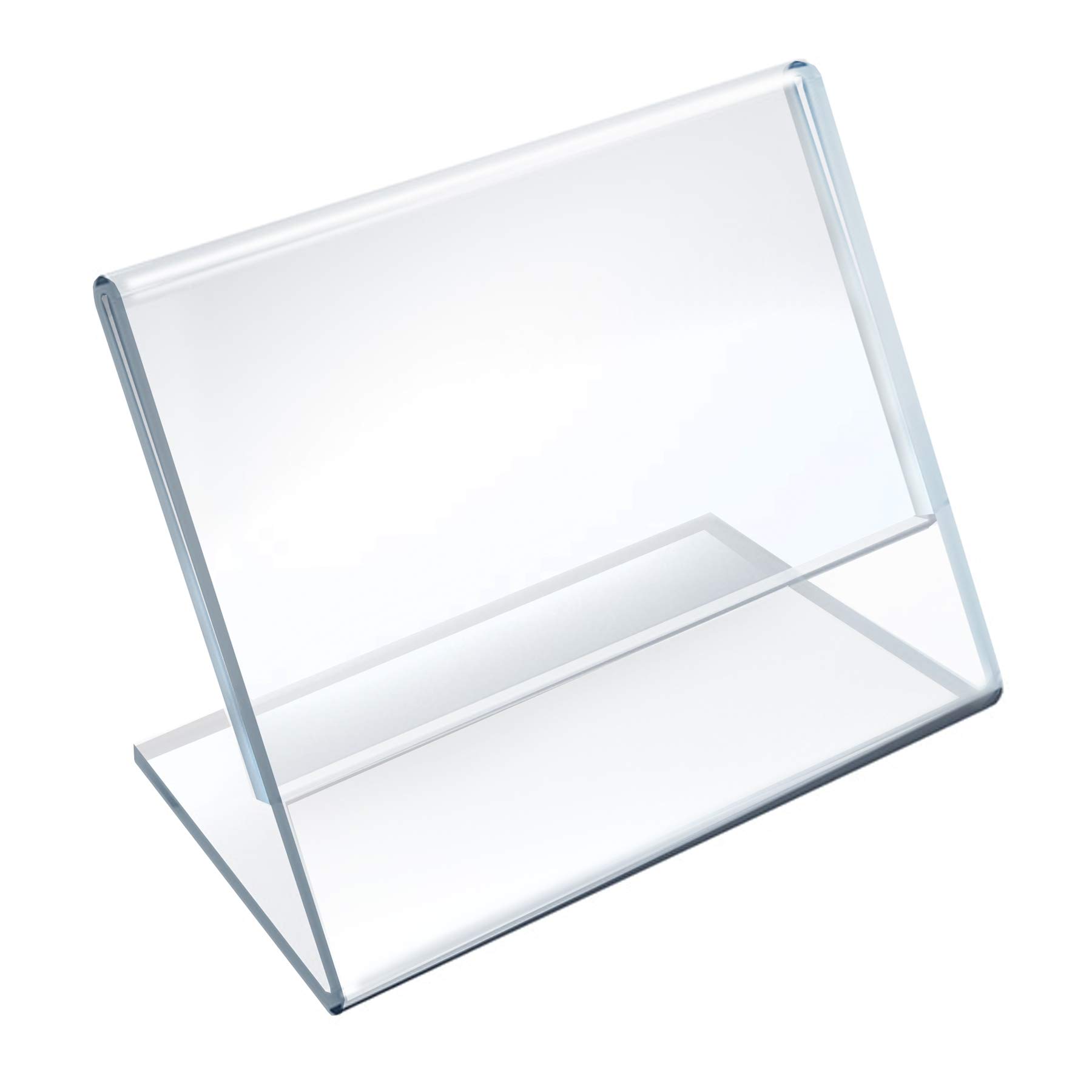 Azar Displays Acrylic L-Shaped Sign Holders, Clear - Pack of 10