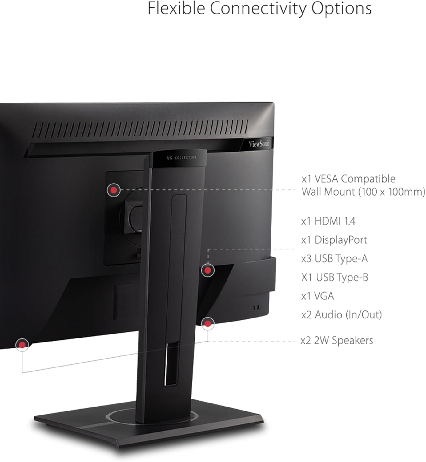 VIEWSONIC Full HD 1080p Ergonomic Monitor with HDMI, DisplayPort, VGA and USB Hub
