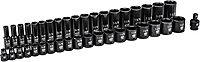GEARWRENCH 39 Pc. 1/2" Drive 6 Pt. Impact Socket Set, Standard & Deep, SAE - 84947N, Black
