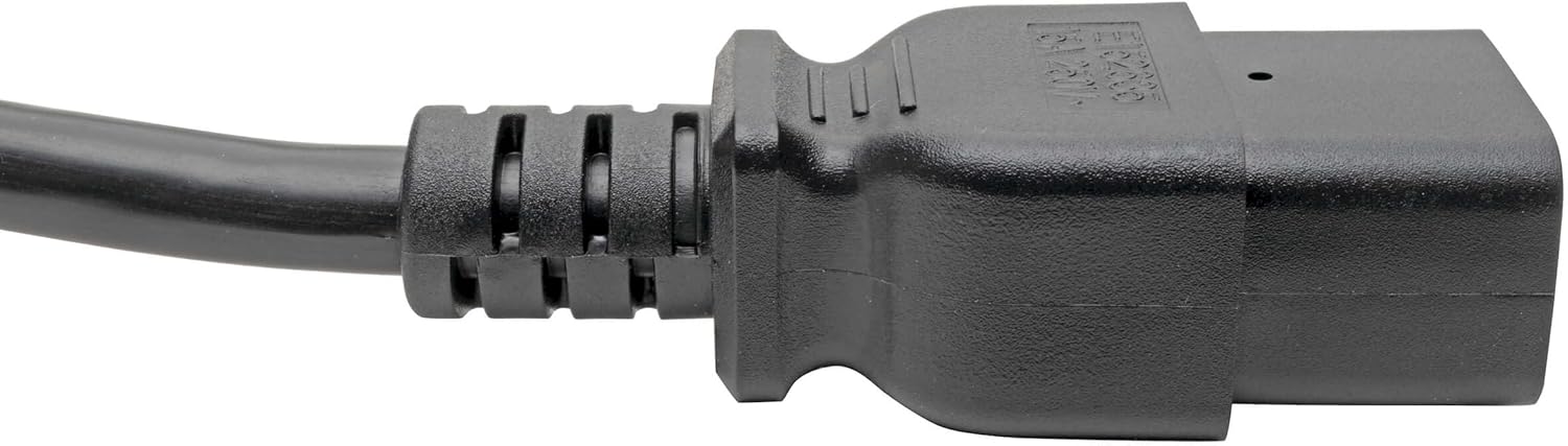 Tripp Lite Heavy-Duty Power Cord, 15A, 14AWG (IEC-320-C19 to IEC-320-C14) 6-ft.(P047-006),Black