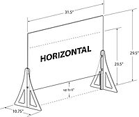 Azar Displays Protective Sneeze Guard for Counter and Desk - Portable Plexiglass Barrier (Pack of 2) - Acrylic Desk Shield Adjustable to Six Heights for Transaction Window. Plastic Shield for Desk