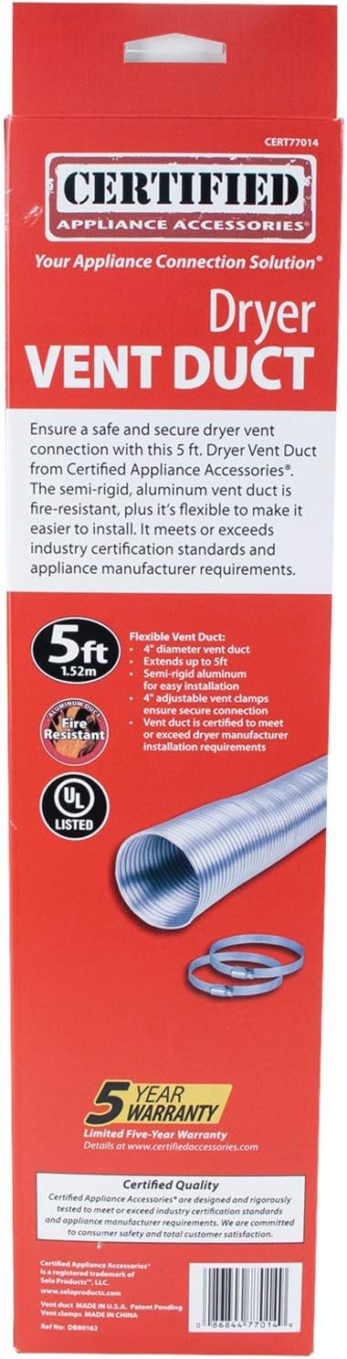 Certified Appliance Accessories Semi-Rigid Aluminum Dryer Vent Duct