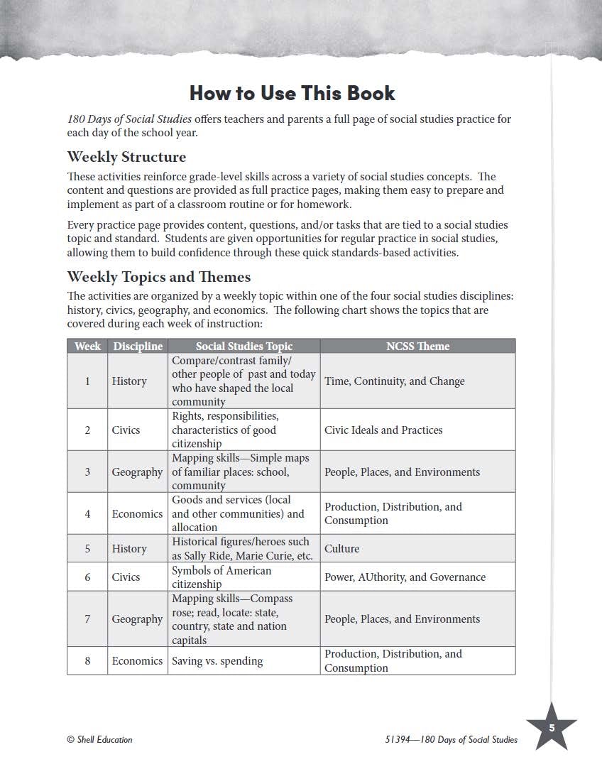180 Days: Social Studies for 2nd Grade Practice Workbook for Classroom and Home