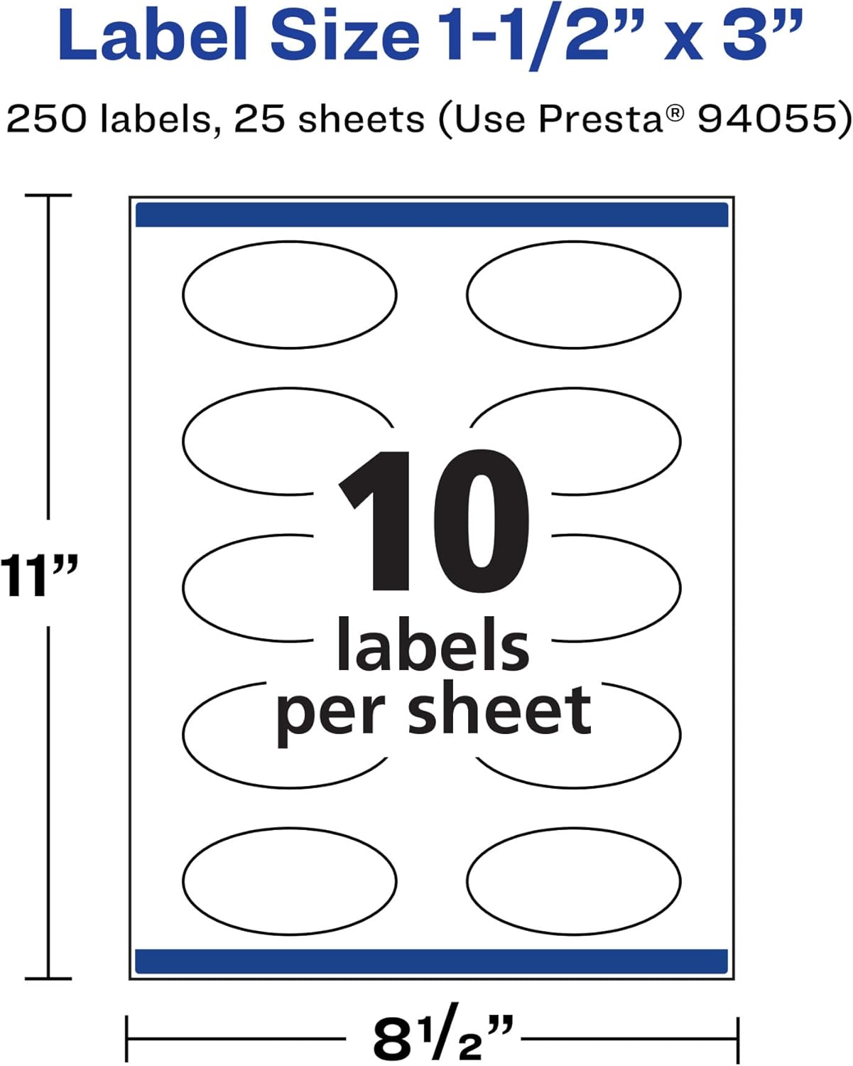 AVERY Durable Waterproof Oval Labels, Sure Feed Technology, 1.5" x 3"