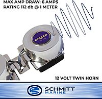 Schmitt Marine Ongaro All-Stainless Mini Compact Twin Horn - 12V