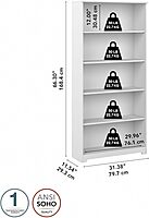 BUSH FURNITURE Cabot Tall 5 Shelf Bookcase