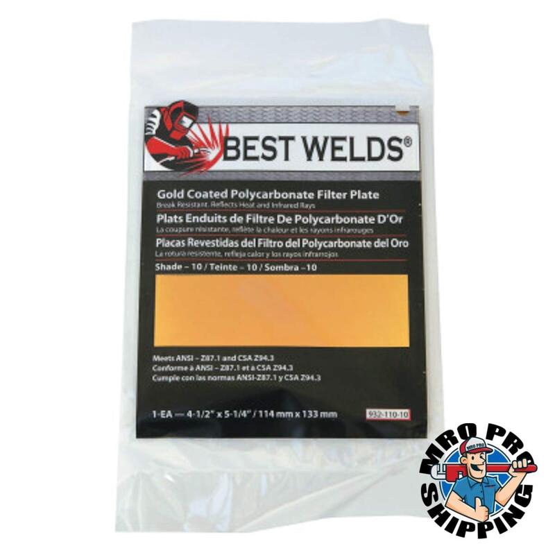 BEST WELDS 901-932-110-10 - 2" Gold Coated Filter Plate, Gold/10, 4.5 x 5.25,