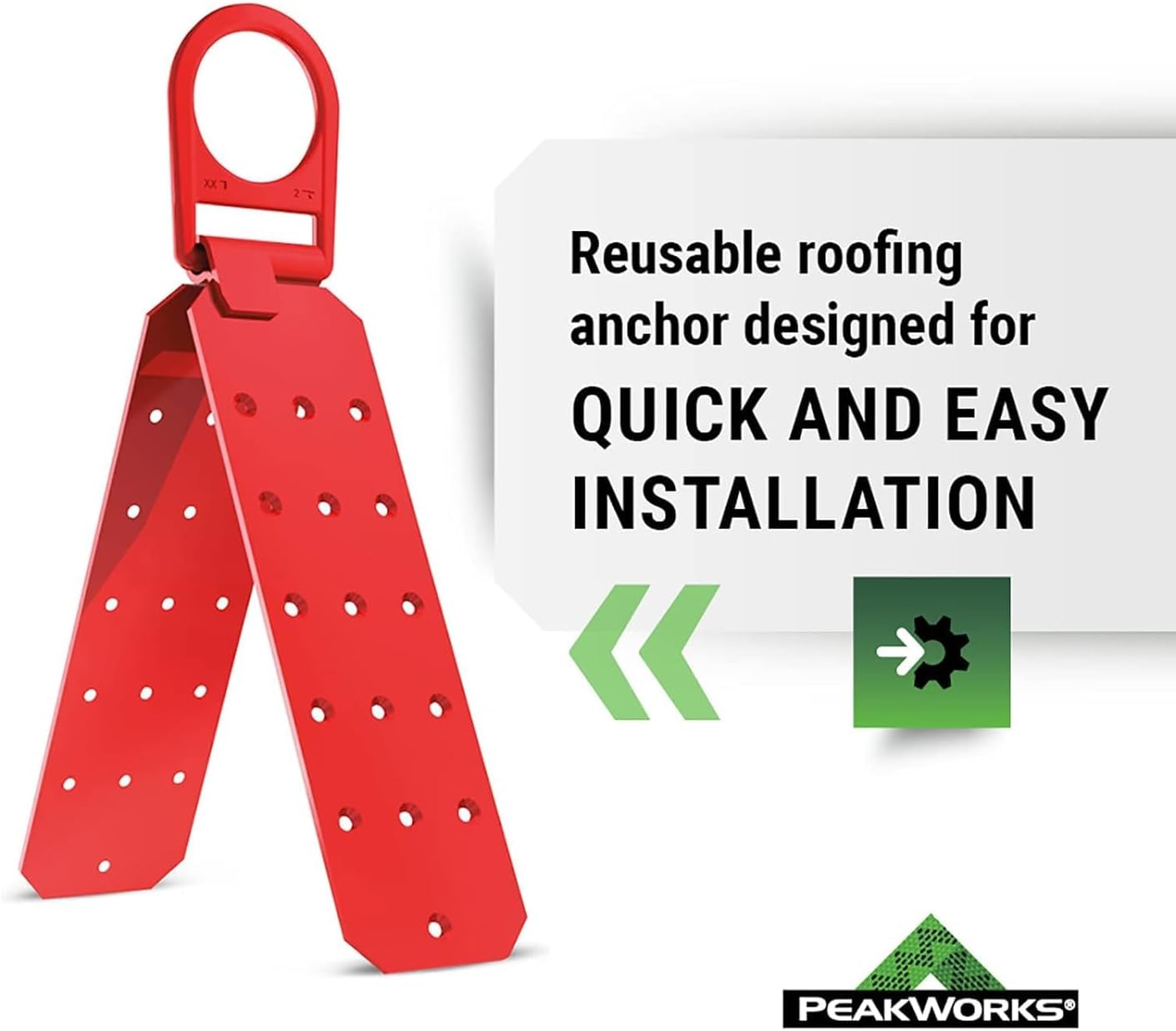Peakworks Temporary Roof Anchor Bracket - Stainless Steel Safety Roof Top Anchor Bracket for Roofing Work - Industrial