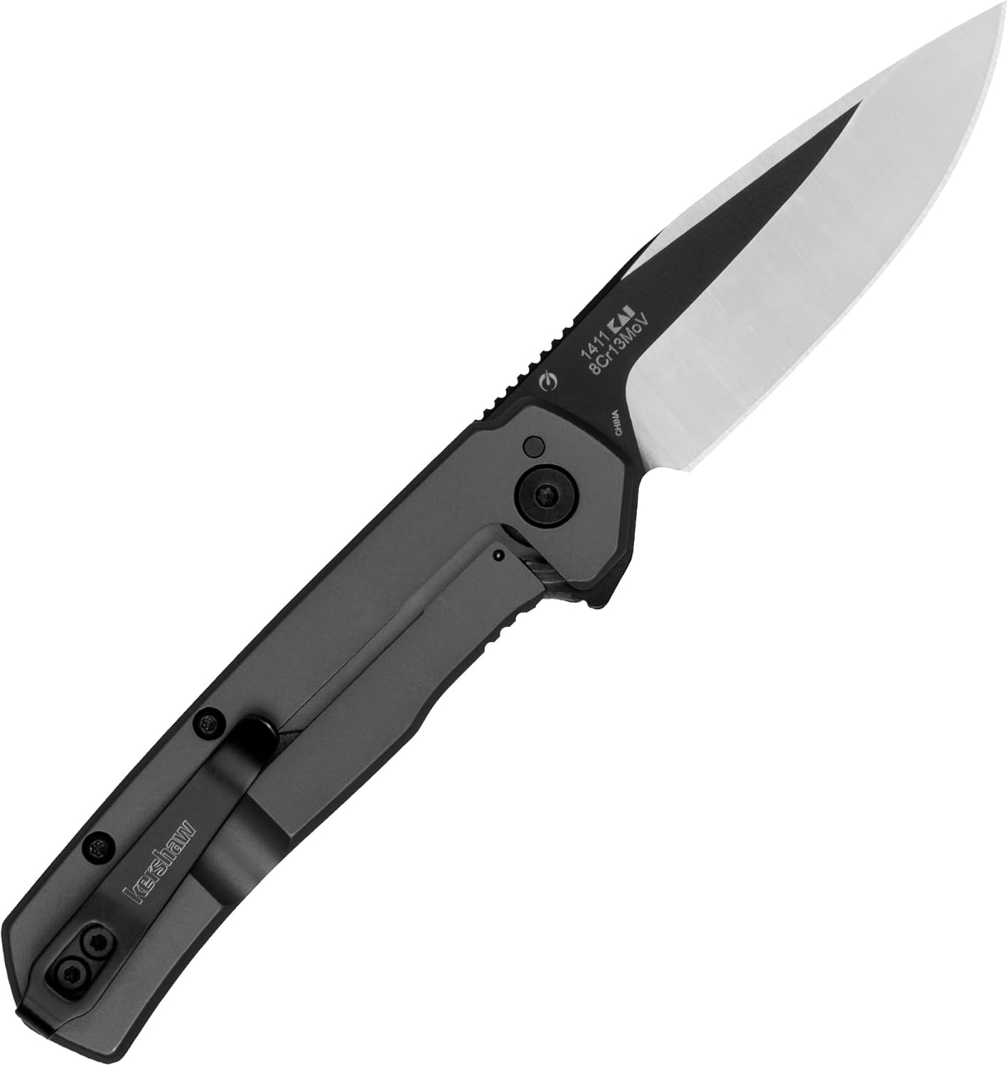 Kershaw Thermal Folding Pocket Knife, 2.95 in Gray PVD Finish Blade, Assisted Opening, Pocketclip, Every Day Carry