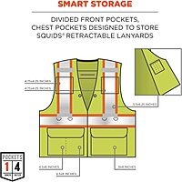ERGODYNE GloWear 8231TV Hi-Vis Tool Tethering Safety Vest