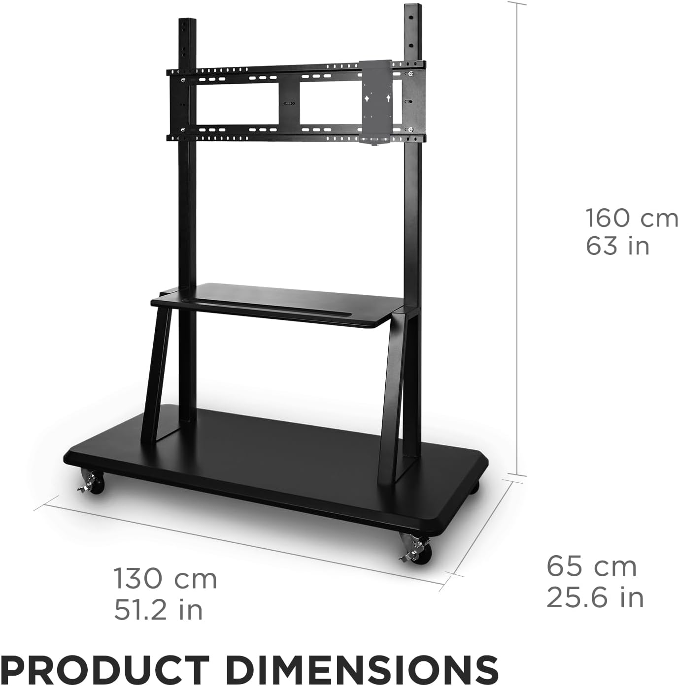 ViewSonic VB-STND-001 Universal Display Cart for 55 to 86 inch Screens up to 265 lbs