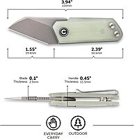 CIVIVI Ki-V Front Flipper Pocket Knife, Double Detent Slip Joint Small Folding Knife with Deep Carry Pocket Clip For Easy