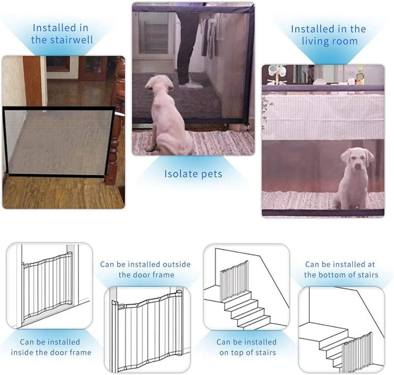 Leeofty Puerta de Seguridad para Perros