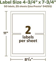 Avery EcoFriendly Matte White Recycled Rectangle Labels, 4.75" x 7.75", Print-to-The-Edge, Permanent Adhesive