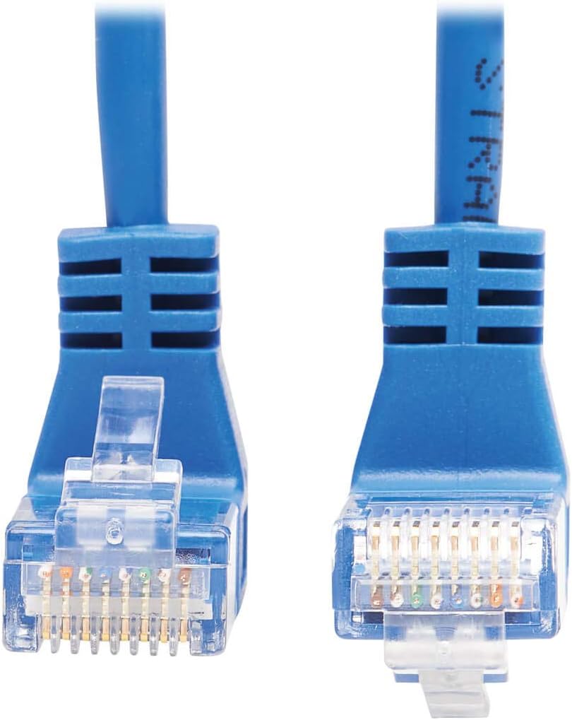 Tripp Lite Cat6 Gigabit Molded Slim UTP Network Patch Cable, Blue, RJ45 Angle