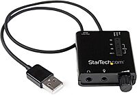 StarTech.com USB Sound Card w/ SPDIF Digital Audio & Stereo Mic – External Sound Card for Laptop or PC – SPDIF Output (ICUSBAUDIO2D),Black 0.6" x 1.8" 0.6" x 1.8" 4 Pos TRRS + Mic
