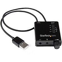 StarTech.com USB Sound Card w/ SPDIF Digital Audio & Stereo Mic – External Sound Card for Laptop or PC – SPDIF Output (ICUSBAUDIO2D),Black 0.6" x 1.8" 0.6" x 1.8" 4 Pos TRRS + Mic