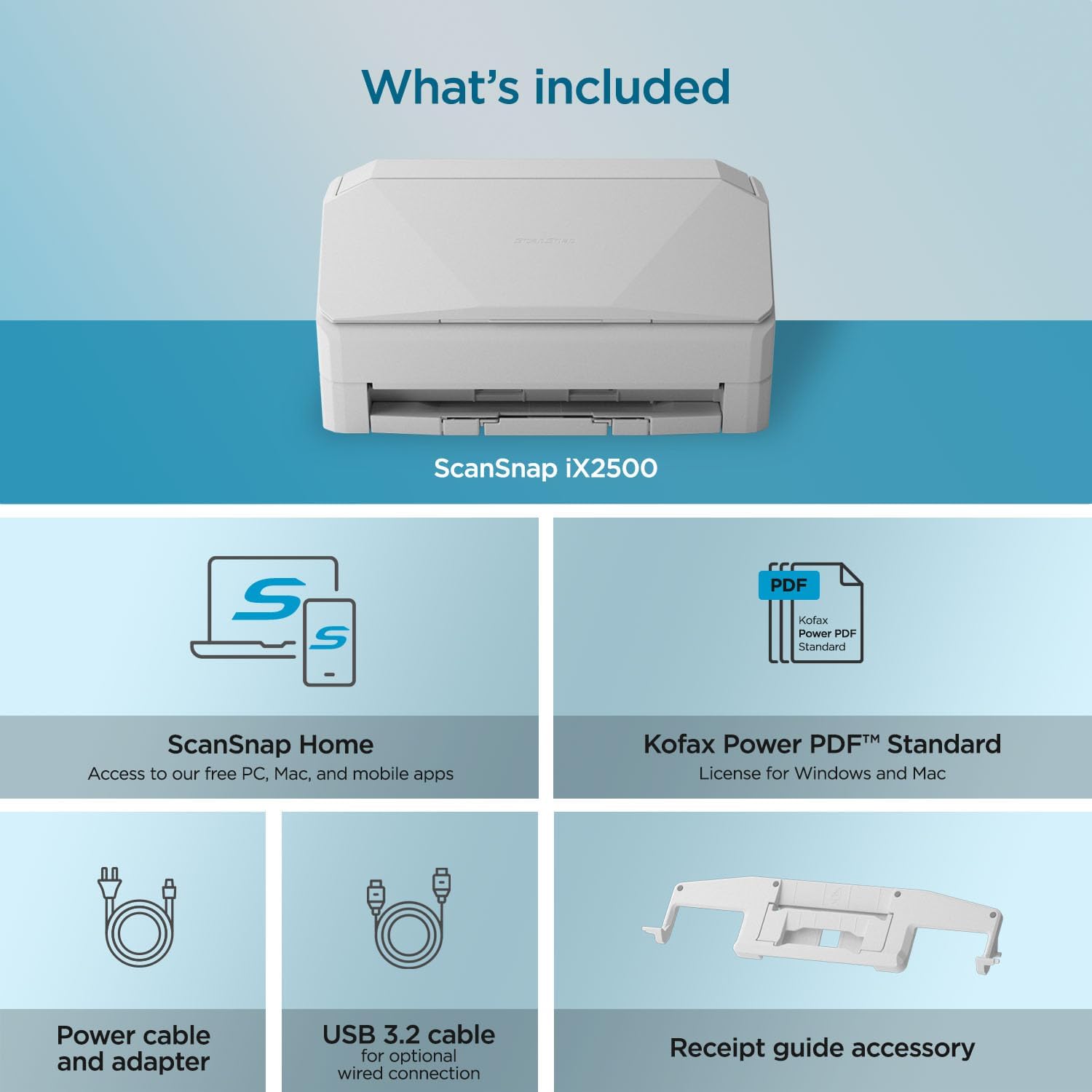 ScanSnap Wireless/USB Cloud-Enabled Document, Photo & Receipt Scanner with Touchscreen and Auto Document Feeder