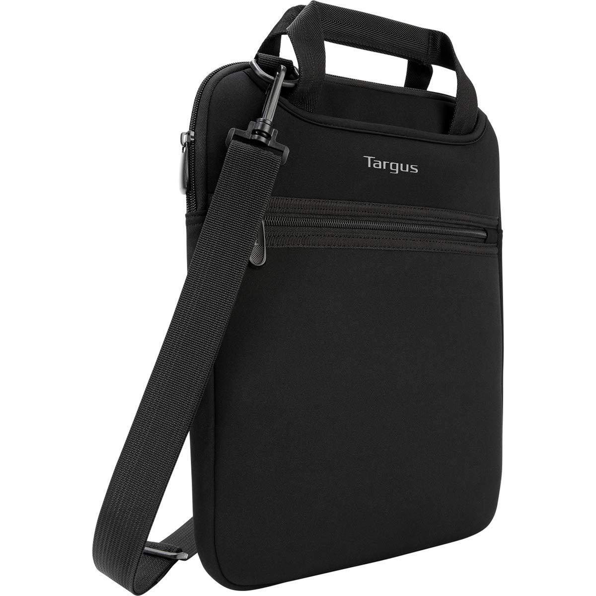 Targus Vertical Slipcase Laptop Messenger Bag, Black - Hideaway Handles with Cross Shoulder Strap and Protective Padding