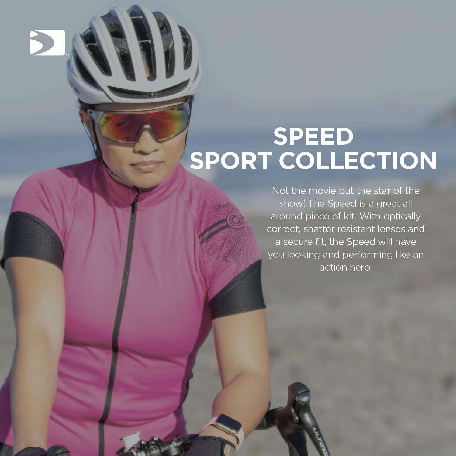 Bobster® Speed Cycling Sunglass, Matte Clear Gray Frame, Smoked Crimson Mirror Lens