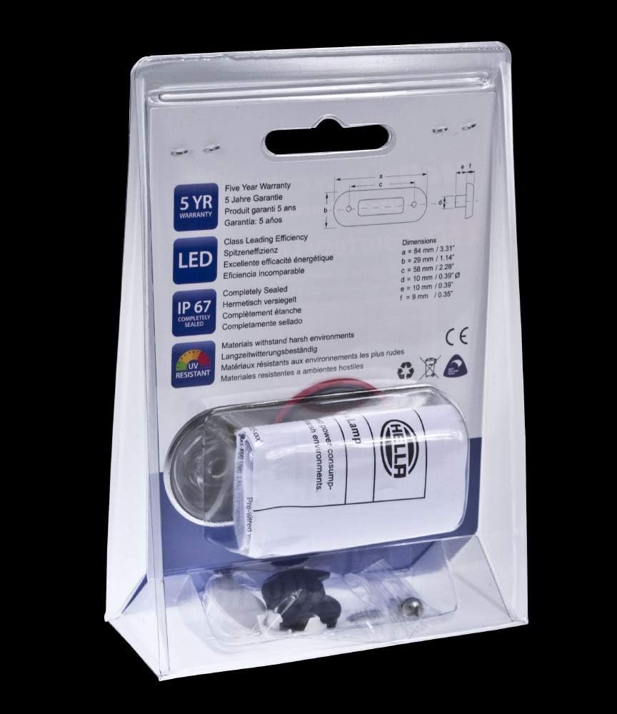 Hella Marine Surface Mount Oblong LED Courtesy Lamp - Red LED - Stainless Steel Bezel