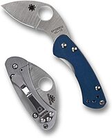 Blue G-10 Spyderco Balance R.I.L. Knife (2" Satin CPM SPY 27)