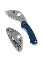 Blue G-10 Spyderco Balance R.I.L. Knife (2" Satin CPM SPY 27)