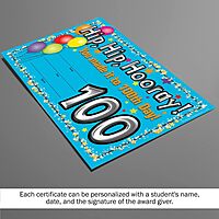 Barker Creek Recognition Awards, 100th Day, Celebrate Student Achievements with These Colorful Awards, 8.5" x 5.5"